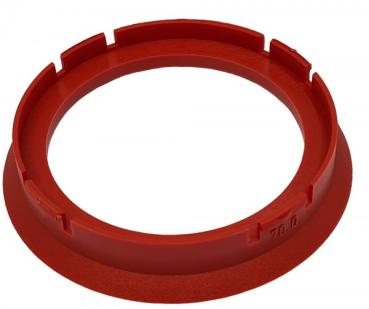 1 Stück Zentrierring - Außendurchmesser: 70,0 mm - Innendurchmesser: 56,6 mm - Farbe: Rot