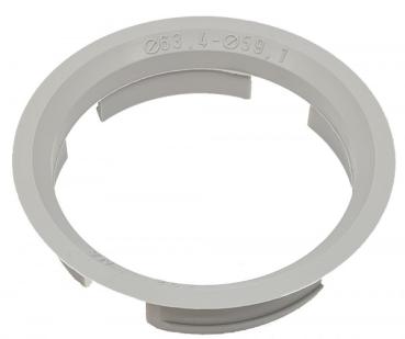 1 Stück Zentrierring - Außendurchmesser: 63,4 mm - Innendurchmesser: 59,1 mm - Farbe: Grau
