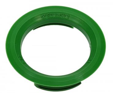 1 Stück Zentrierring - Außendurchmesser: 63,4 mm - Innendurchmesser: 52,1 mm - Farbe: Grün