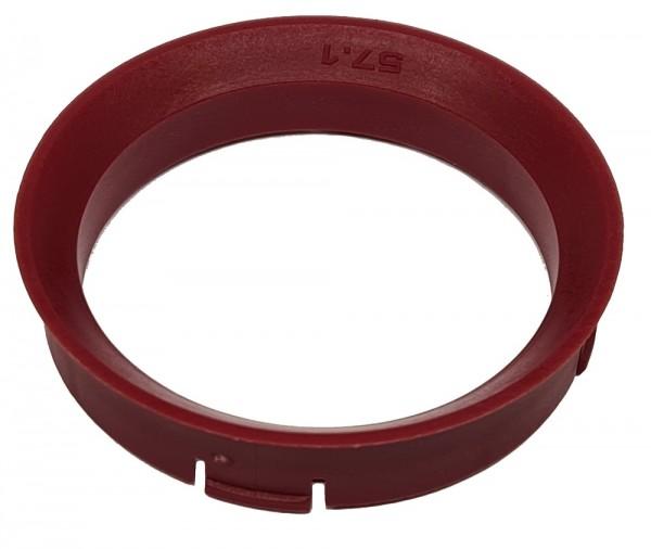 1 Stück Zentrierring - Außendurchmesser: 66,45 mm - Innendurchmesser: 57,1 mm - Farbe: Rot