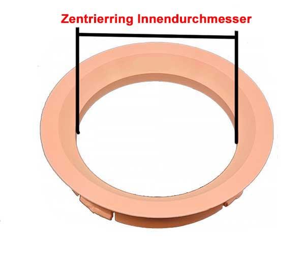 1 Stück Zentrierring - Außendurchmesser: 63,3 mm - Innendurchmesser: 56,1 mm - Farbe: Dunkelgrau