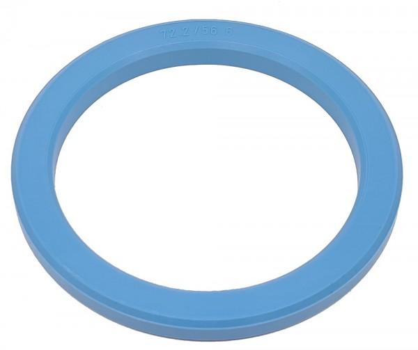 1 Stück Zentrierring - Außendurchmesser: 72,2 mm - Innendurchmesser: 56,6 mm - Farbe: Hellblau