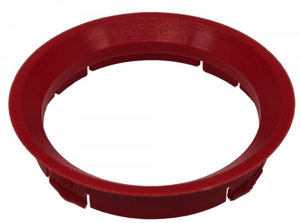 1 Stück Zentrierring - Außendurchmesser: 63,3 mm - Innendurchmesser: 56,6 mm - Farbe: Dunkelrot