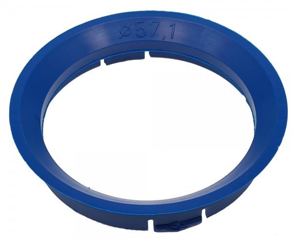 1 Stück Zentrierring - Außendurchmesser: 63,3 mm - Innendurchmesser: 57,1 mm - Farbe: Blau