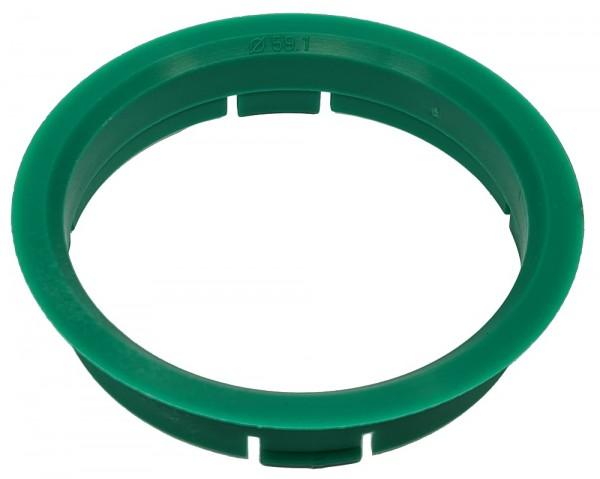 1 Stück Zentrierring - Außendurchmesser: 63,3 mm - Innendurchmesser: 59,1 mm - Farbe: Grün