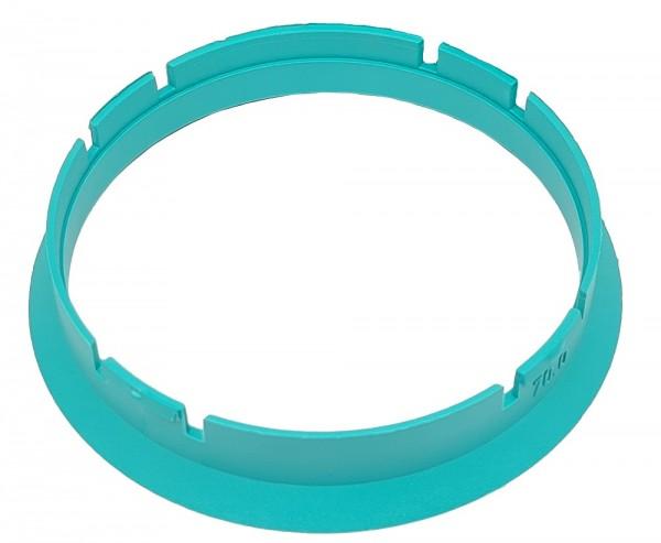 1 Stück Zentrierring - Außendurchmesser: 70,0 mm - Innendurchmesser: 66,6 mm - Farbe: Türkis
