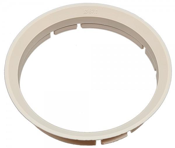 1 Stück Zentrierring - Außendurchmesser: 70,0 mm - Innendurchmesser: 67,1 mm - Farbe: Elfenbeinfarben