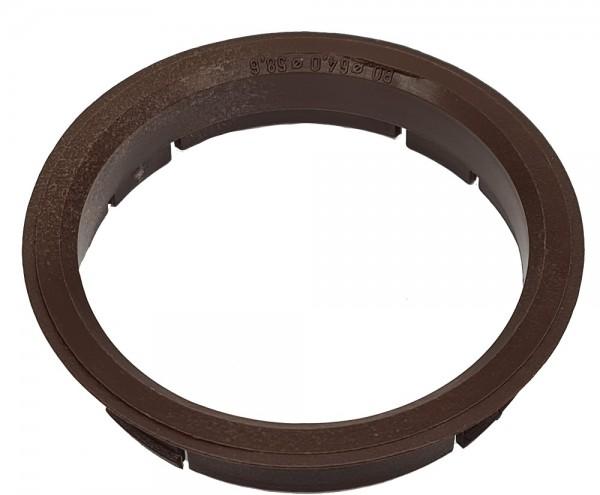 1 Stück Zentrierring - Außendurchmesser: 64,0 mm - Innendurchmesser: 58,6 mm - Farbe: Braun