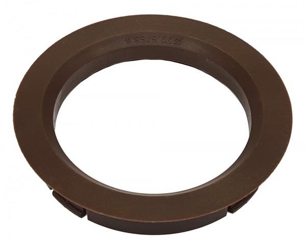 1 Stück Zentrierring - Außendurchmesser: 72,5 mm - Innendurchmesser: 58,6 mm - Farbe: Dunkelbrau