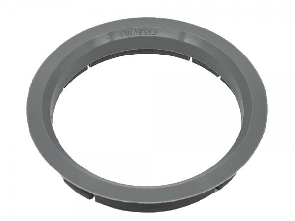 1 Stück Zentrierring - Außendurchmesser: 72,5 mm - Innendurchmesser: 66,1 mm - Farbe: Grau