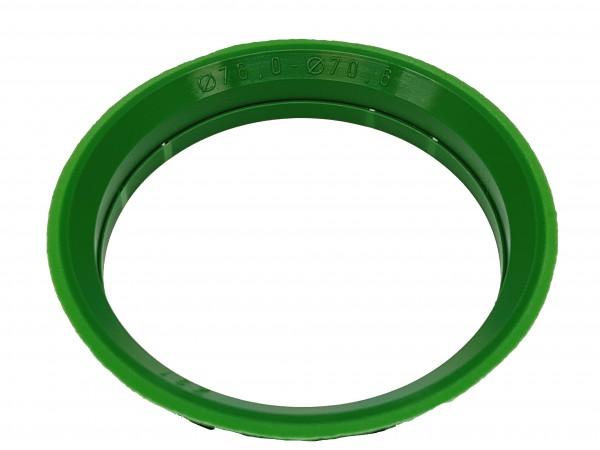 1 Stück Zentrierring - Außendurchmesser: 72,5 mm - Innendurchmesser: 70,5 mm - Farbe: Dunkelgrün