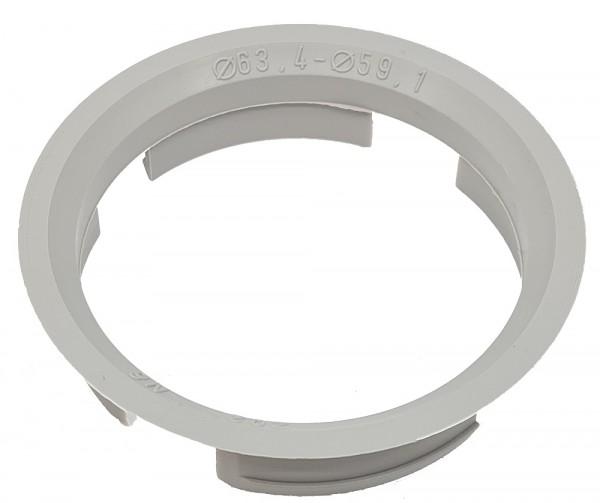 1 Stück Zentrierring - Außendurchmesser: 63,4 mm - Innendurchmesser: 59,1 mm - Farbe: Grau