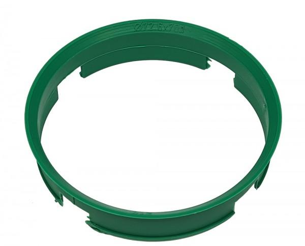 1 Stück Zentrierring - Außendurchmesser: 72,6 mm - Innendurchmesser: 70,1 mm - Farbe: Hellgrün