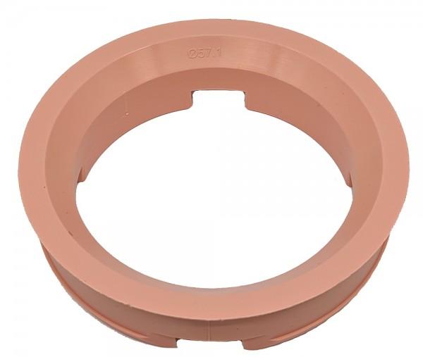 1 Stück Zentrierring - Außendurchmesser: 72,6 mm - Innendurchmesser: 57,1 mm - Farbe: Rosa