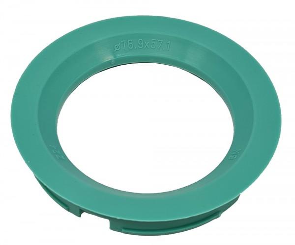 1 Stück Zentrierring - Außendurchmesser: 76,9 mm - Innendurchmesser: 57,1 mm - Farbe: Mint