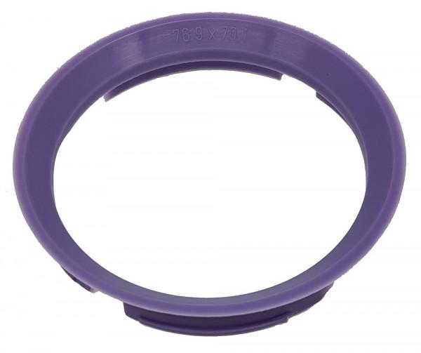 1 Stück Zentrierring - Außendurchmesser: 76,9 mm - Innendurchmesser: 70,1 mm - Farbe: Lila