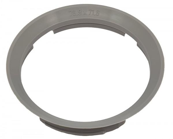 1 Stück Zentrierring - Außendurchmesser: 76,9 mm - Innendurchmesser: 71,6 mm - Farbe: Grau